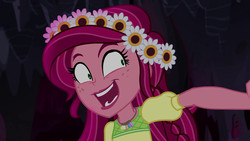 Size: 1280x720 | Tagged: safe, screencap, gloriosa daisy, equestria girls, g4, my little pony equestria girls: legend of everfree, faic, female, insanity, magical geodes, solo