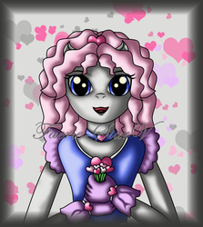 Size: 1047x1176 | Tagged: safe, artist:faerie-starv, snuzzle, anthro, g1, female, holiday, solo, valentine's day