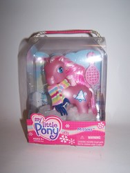 Size: 1536x2048 | Tagged: safe, photographer:kisscurl, mittens (g3), pony, g3, box, comb, irl, photo, solo, toy