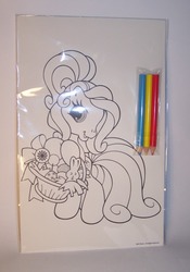 Size: 556x793 | Tagged: safe, photographer:kisscurl, rainbow dash (g3), pony, g3, g3.5, coloring page, irl, merchandise, photo, solo