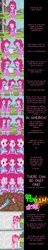 Size: 2000x10492 | Tagged: safe, artist:mlp-silver-quill, pinkie pie, earth pony, human, pony, comic:pinkie pie says goodnight, equestria girls, g4, 60s batman, absurd resolution, ball of violence, brawl, canterlot high, clone, comic, female, fight, highlander rules, language, mare, multeity, onomatopoeia, pink skirt, pinkie clone, polish, portal, statue, too much pink energy is dangerous, translated in the comments, yugioh abridged