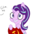 Size: 7000x7000 | Tagged: safe, artist:besttubahorse, artist:tjpones, starlight glimmer, pony, unicorn, g4, absurd resolution, chest fluff, communism, dialogue, evil grin, female, flag, grin, hammer and sickle, hoof hold, mare, offscreen character, s5 starlight, simple background, sitting, smiling, solo, squee, stalin glimmer, text, this will end in communism, transparent background, vector