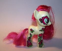 Size: 1375x1139 | Tagged: safe, photographer:kisscurl, roseluck, earth pony, pony, g4, brushable, female, irl, mare, photo, ponymania, solo, toy