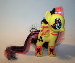 Size: 1522x1271 | Tagged: safe, photographer:kisscurl, fluttershy, pony, g4, brushable, irl, photo, ponymania, solo, toy