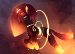 Size: 750x542 | Tagged: safe, artist:rodrigues404, oc, oc only, oc:ebony amber, elemental, pony, animated, cinemagraph, commission, female, gif, mare, solo
