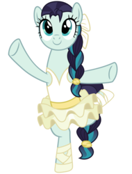 Size: 2200x2900 | Tagged: safe, artist:cheezedoodle96, coloratura, earth pony, pony, a royal problem, g4, .svg available, alternate hairstyle, balancing, ballerina, bow, braid, braided ponytail, braided tail, clothes, colorina, female, high res, mare, ponytail, simple background, skirt, solo, svg, transparent background, tutu, vector