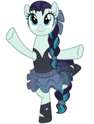 Size: 2200x2900 | Tagged: safe, artist:cheezedoodle96, coloratura, earth pony, pony, a royal problem, g4, .svg available, alternate hairstyle, balancing, ballerina, bow, braid, braided ponytail, braided tail, clothes, colorina, female, high res, mare, ponytail, see-through, see-through skirt, simple background, skirt, solo, svg, transparent background, tutu, vector