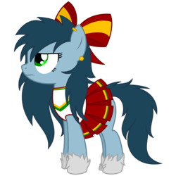 Size: 1800x1800 | Tagged: safe, artist:peternators, oc, oc only, oc:mad munchkin, earth pony, pony, g4, cheerleader, unamused, vector