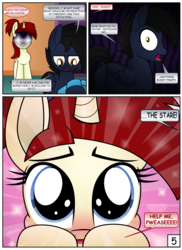 Size: 4000x5497 | Tagged: safe, artist:pananovich, oc, oc only, oc:shadowmoon, oc:silver draw, pegasus, pony, unicorn, comic:b.d.s.m., absurd resolution, adorable face, comic, cute, dialogue, puppy dog eyes, shadraw, stare, the stare