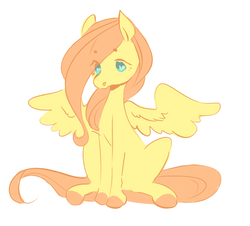 Size: 650x588 | Tagged: safe, artist:buljong, fluttershy, pony, g4, cute, female, simple background, sitting, solo, white background