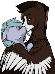 Size: 1699x2288 | Tagged: safe, artist:lavasokawaii, oc, oc only, pony, blushing, gay, kissing, male, shipping