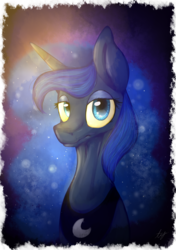 Size: 1748x2480 | Tagged: safe, artist:puffedcereal, princess luna, pony, g4, bust, female, portrait, solo