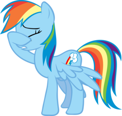 Size: 5803x5500 | Tagged: safe, artist:blindcavesalamander, rainbow dash, pegasus, pony, g4, absurd resolution, eyes closed, facehoof, female, mare, simple background, solo, transparent background, vector