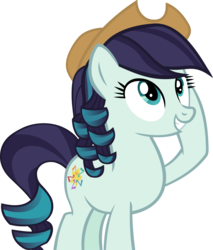 Size: 5070x5941 | Tagged: safe, artist:ironm17, coloratura, earth pony, pony, g4, absurd resolution, applejack's hat, cowboy hat, female, grin, hat, implied rarajack, mare, rara, simple background, smiling, solo, transparent background, vector