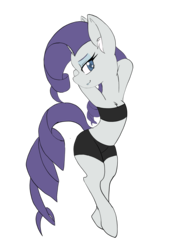 Size: 3024x4032 | Tagged: safe, artist:steelsoul, rarity, pony, unicorn, g4, bandeau, chest fluff, clothes, female, high res, looking at you, mare, midriff, shorts, solo, sports shorts