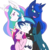 Size: 2913x2903 | Tagged: safe, artist:steelsoul, princess cadance, princess celestia, princess luna, queen chrysalis, shining armor, g4, alicorn triarchy, bisexual, female, harem, high res, lesbian, looking at you, lucky bastard, male, polyamory, shining armor gets all the mares, shininglestia, ship:chrysarmordance, ship:shining chrysalis, ship:shiningcadance, ship:shiningluna, shipping, smiling, smirk, smug, straight, worried