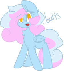 Size: 1607x1795 | Tagged: safe, artist:moonydusk, oc, oc only, oc:astral knight, pegasus, pony, chest fluff, dialogue, female, meme, open mouth, simple background, solo, transparent background