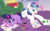 Size: 6968x4360 | Tagged: safe, artist:glitterstar2000, shining armor, twilight sparkle, cat, pony, unicorn, g4, absurd resolution, blank flank, brother and sister, coloring, colt, colt shining armor, crayon, crayon drawing, cute, drawing, female, filly, filly twilight sparkle, foal, glowing horn, horn, magic, male, mouth hold, paper, stylistic suck, twiabetes, younger