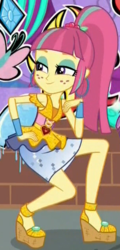 Size: 305x636 | Tagged: safe, screencap, sour sweet, equestria girls, equestria girls specials, g4, my little pony equestria girls: dance magic, cropped, disco dress, ear piercing, earring, female, jewelry, piercing, solo focus