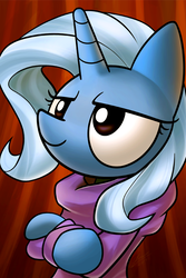 Size: 540x810 | Tagged: safe, artist:dori-to, part of a set, trixie, pony, g4, clothes, crossed hooves, female, hoodie, solo