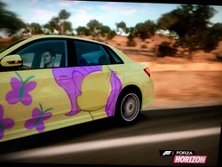 Size: 3264x2448 | Tagged: safe, fluttershy, pony, g4, car, forza horizon, high res