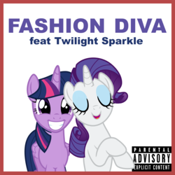 Size: 8500x8500 | Tagged: safe, artist:flutterspon, rarity, twilight sparkle, alicorn, pony, g4, absurd resolution, cover, eyes closed, smiling, twilight sparkle (alicorn)