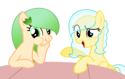 Size: 1000x632 | Tagged: safe, artist:duyguusss, oc, oc only, oc:jelly river, oc:minty wind, earth pony, pegasus, pony, base used, female, mare, simple background, transparent background