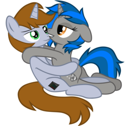 Size: 5064x5060 | Tagged: safe, artist:aborrozakale, oc, oc only, oc:homage, oc:littlepip, pony, unicorn, fallout equestria, g4, absurd resolution, bedroom eyes, butt, female, lesbian, mare, oc x oc, plot, ship:pipmage, shipping, simple background, transparent background, vector