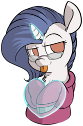 Size: 2316x3490 | Tagged: safe, artist:yoditax, derpibooru exclusive, oc, oc only, oc:yodi, pony, unicorn, cloven hooves, glasses, heart, high res, male, simple background, solo, stallion, tongue out, transparent background