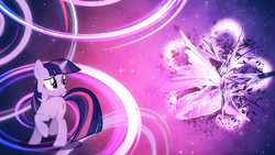 Size: 1920x1080 | Tagged: safe, artist:ancientkale, artist:unfiltered-n, edit, twilight sparkle, pony, g4, abstract, female, flower, solo, wallpaper, wallpaper edit