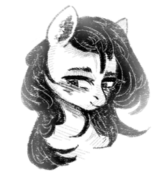 Size: 638x723 | Tagged: safe, artist:kotoink, fluttershy, pony, g4, bust, female, monochrome, portrait, solo