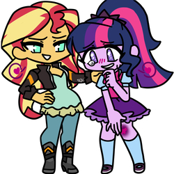 Size: 1000x1000 | Tagged: safe, artist:fazzfuck, sci-twi, sunset shimmer, twilight sparkle, equestria girls, g4, blushing, bruised, clothes, crying, duo, female, heart, jacket, leather jacket, lesbian, ponytail, ship:sci-twishimmer, ship:sunsetsparkle, shipping, simple background