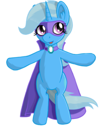 Size: 1000x1200 | Tagged: safe, artist:negasun, trixie, pony, unicorn, g4, bipedal, both cutie marks, cape, clothes, domino mask, ear fluff, female, simple background, solo, transparent background, trixie's cape, vector