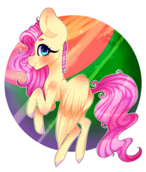Size: 2863x3379 | Tagged: safe, artist:fawnzi, fluttershy, pony, g4, big ears, blushing, colored hooves, female, high res, looking at you, looking sideways, profile, simple background, solo, spread wings, transparent background, wings