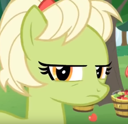 Size: 441x428 | Tagged: safe, screencap, granny smith, earth pony, pony, g4, the perfect pear, adorasmith, cropped, cute, female, madorable, solo, young granny smith
