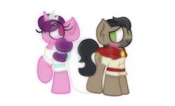 Size: 1854x1120 | Tagged: safe, artist:thefanficfanpony, doctor caballeron, sugar belle, pony, g4, alternate universe, cabelle, shipping, simple background, transparent background