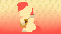 Size: 1920x1080 | Tagged: safe, artist:equestriansketcher, bright mac, earth pony, pony, g4, the perfect pear, cutie mark background, guitar, male, solo, stallion, wallpaper