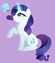 Size: 2376x2705 | Tagged: safe, artist:emera33, rarity, pony, unicorn, g4, chest fluff, eyeshadow, female, gem, high res, makeup, mare, raised hoof, simple background, solo