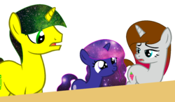 Size: 1164x682 | Tagged: safe, artist:duyguusss, oc, oc only, oc:galaxy, oc:lemonade galaxy, oc:razz berry, pony, unicorn, base used, female, filly, galaxy mane, male, mare, simple background, stallion, transparent background