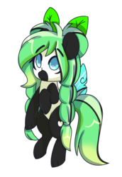 Size: 686x1000 | Tagged: safe, artist:lnspira, oc, oc only, oc:bei bei, original species, panda pony, pony, female, simple background, solo, transparent background