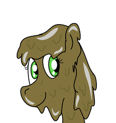 Size: 750x790 | Tagged: safe, artist:amateur-draw, oc, oc only, oc:sloppy mud, goo pony, original species, covered in mud, ms paint, mud, muddy, simple background, wet and messy, white background