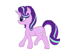 Size: 600x400 | Tagged: safe, artist:violaconcert, derpibooru exclusive, starlight glimmer, pony, g4, female, simple background, solo, walking, white background