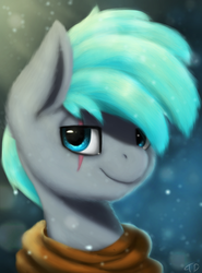 Size: 600x813 | Tagged: safe, artist:moondreamer16, oc, oc only, pony, looking at you, male, scar, smiling, solo, stallion