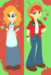 Size: 444x654 | Tagged: safe, artist:pedroluis89, artist:selenaede, bright mac, pear butter, equestria girls, g4, the perfect pear, base used, equestria girls-ified, female, male, ship:brightbutter, shipping, straight