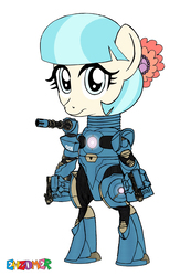 Size: 2548x3676 | Tagged: safe, artist:enzomersimpsons, coco pommel, earth pony, pony, g4, crossover, female, high res, iron man, iron mare, mare, my little avengers, solo, war machine