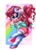 Size: 2550x3509 | Tagged: safe, artist:pridark, pinkie pie, earth pony, pony, g4, clothes, cute, decora, diapinkes, female, harajuku, heart, heart eyes, high res, mare, open mouth, shorts, socks, solo, striped socks, underhoof, wingding eyes