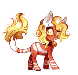 Size: 1000x969 | Tagged: safe, artist:ipun, oc, oc only, oc:sery, original species, pony, blushing, female, heart eyes, leonine tail, mare, simple background, solo, transparent background, wingding eyes