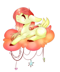 Size: 1024x1234 | Tagged: safe, artist:glitterskies2808, oc, oc only, pony, cloud, female, mare, prone, simple background, solo, transparent background