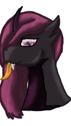 Size: 640x1136 | Tagged: safe, artist:theblankfox, oc, oc only, changeling, pony, unicorn, changeling oc, flareheartmz, hexon, male, simple background, stallion, tongue out, transparent background