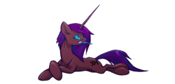 Size: 2048x981 | Tagged: safe, artist:kez, oc, oc only, oc:feiya waull, pony, unicorn, angry, female, glowing eyes, simple background, solo, tongue out, transparent background